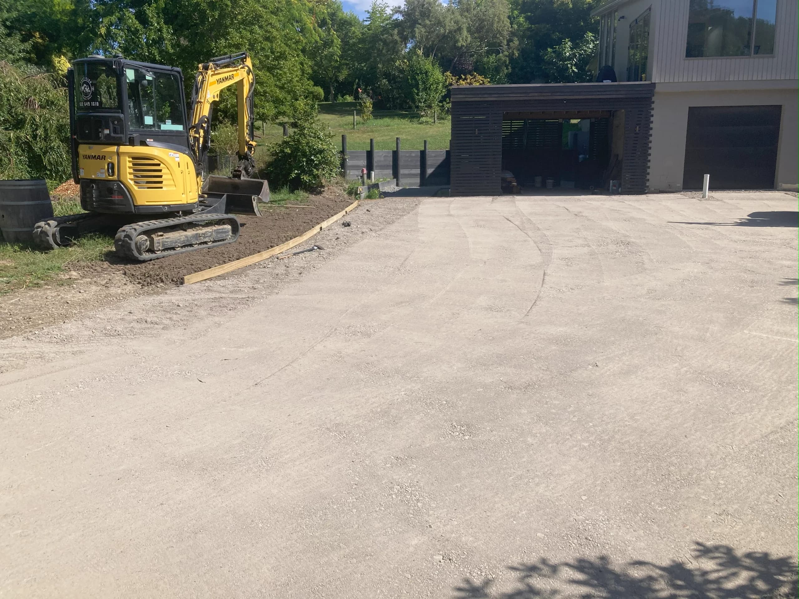 Excavator working on site