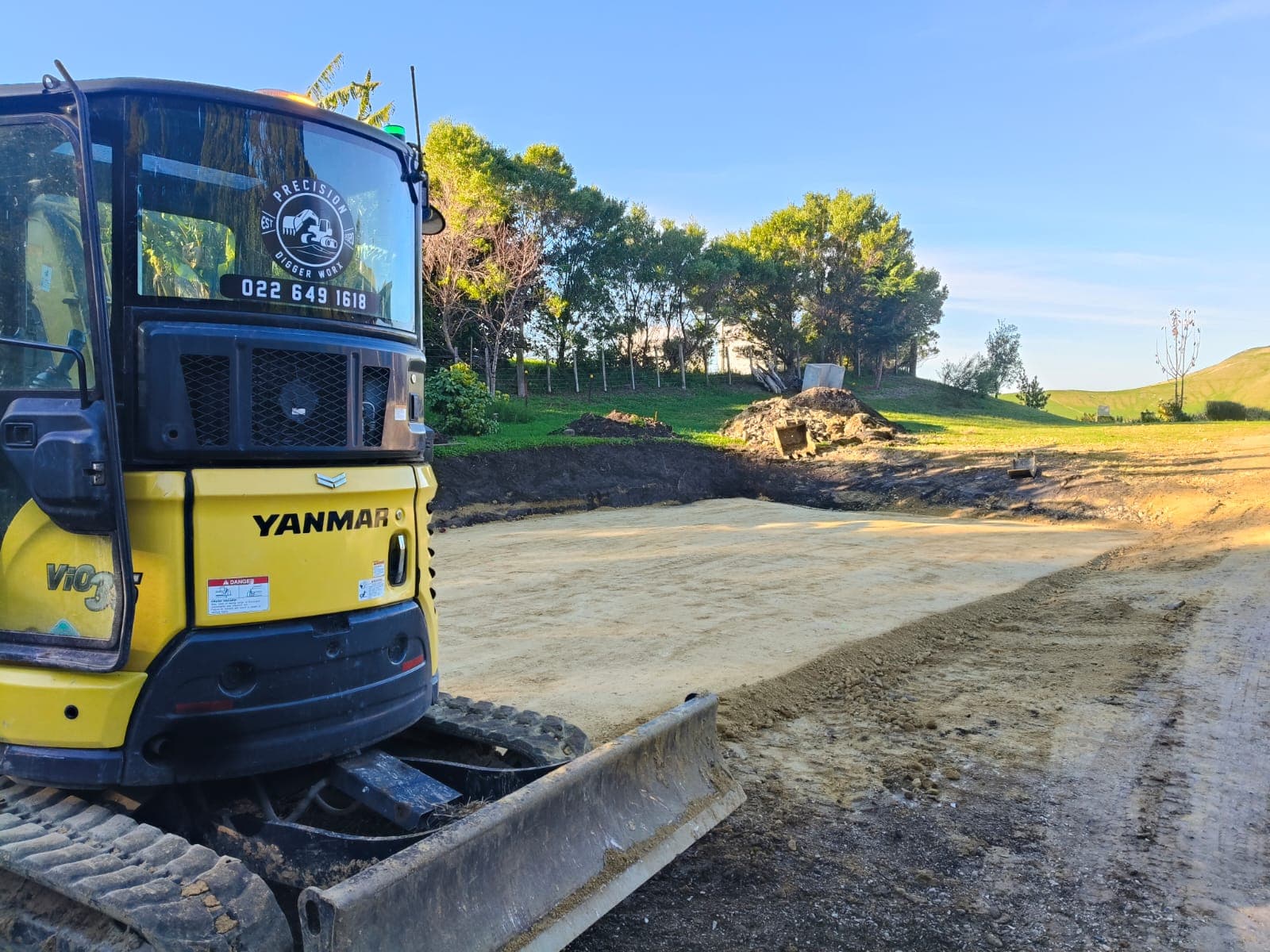 Levelled and prepared foundation pad ready for concrete
